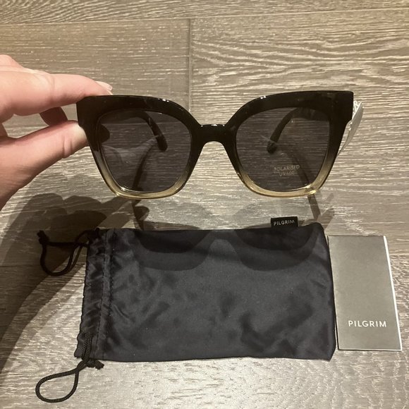 Pilgrim Ellera Square Polarized Square Two-Toned Sunglasses - NWT - Picture 1 of 6